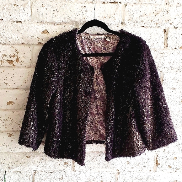 Jackets & Blazers - Chelsea & Violet Black Fuzzy Jacket
